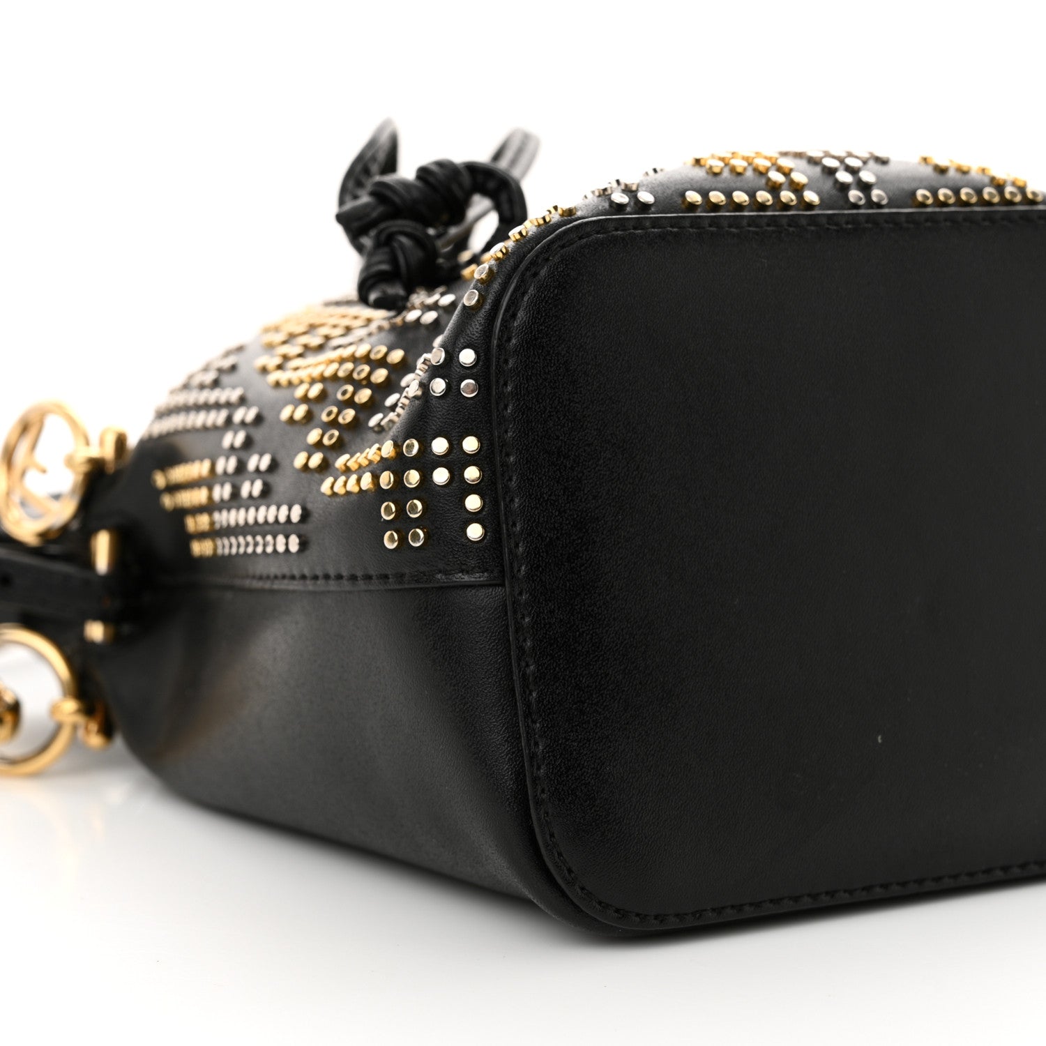 Fendi Vitello Liberty F is Fendi FF Studded Mini Mon Tresor Bucket Bag Black 10 of 13
