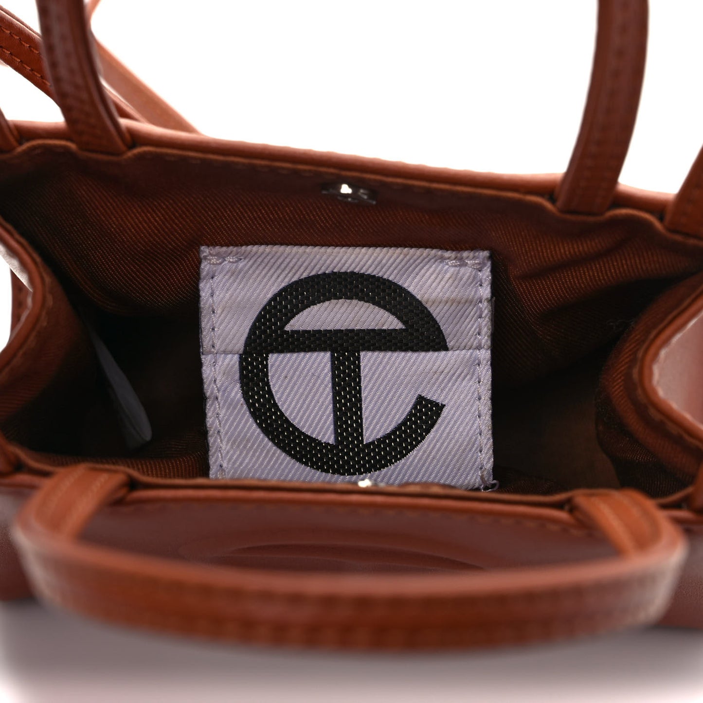 Vegan Leather Small Shopping Bag Tan