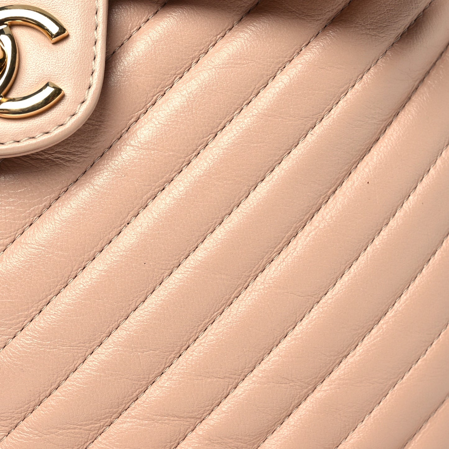 Calfskin Chevron Quilted Small Urban Spirit Backpack Beige