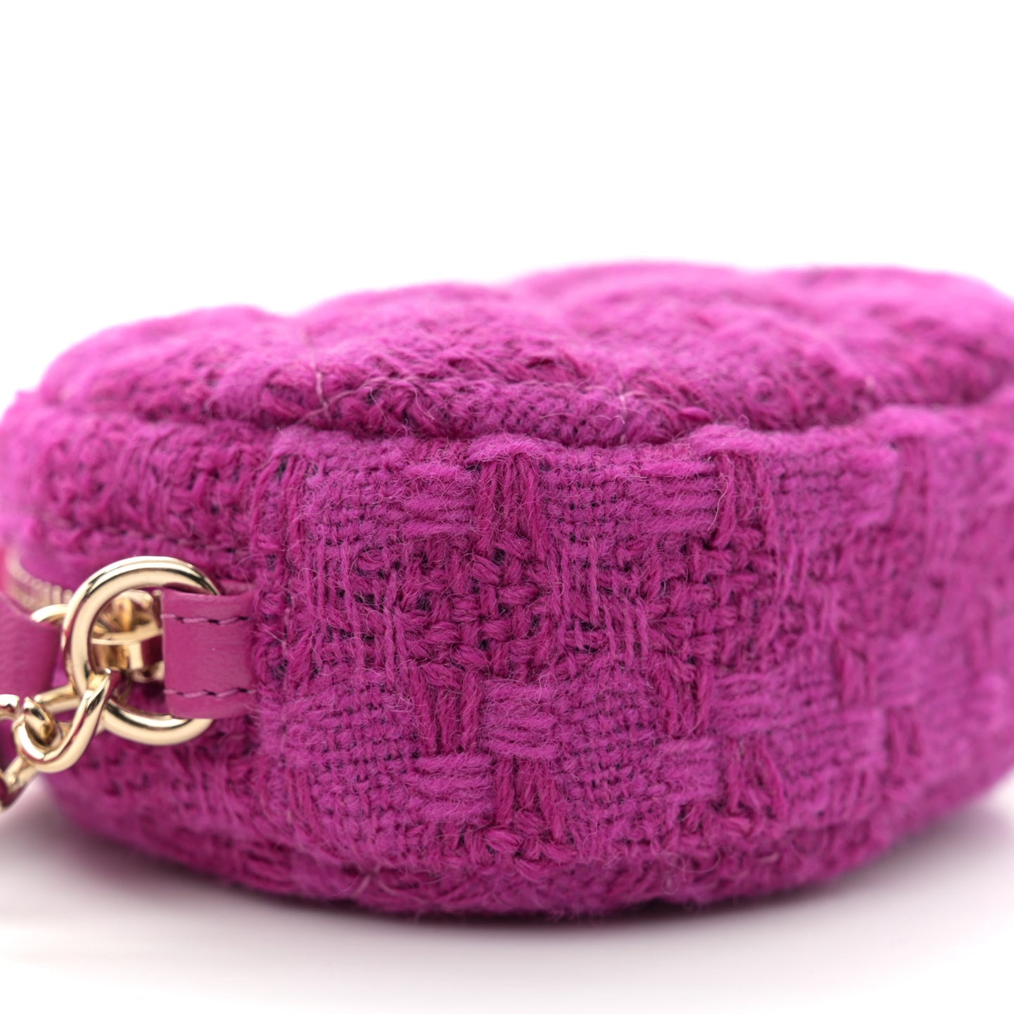 Tweed Lambskin Quilted Waist Bag With Coin Purse Fuchsia