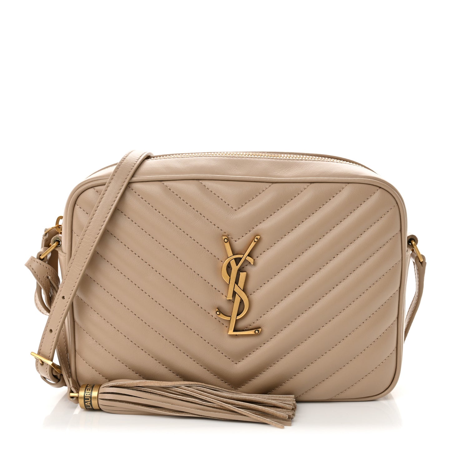 Calfskin Matelasse Monogram Lou Camera Bag Dark Beige