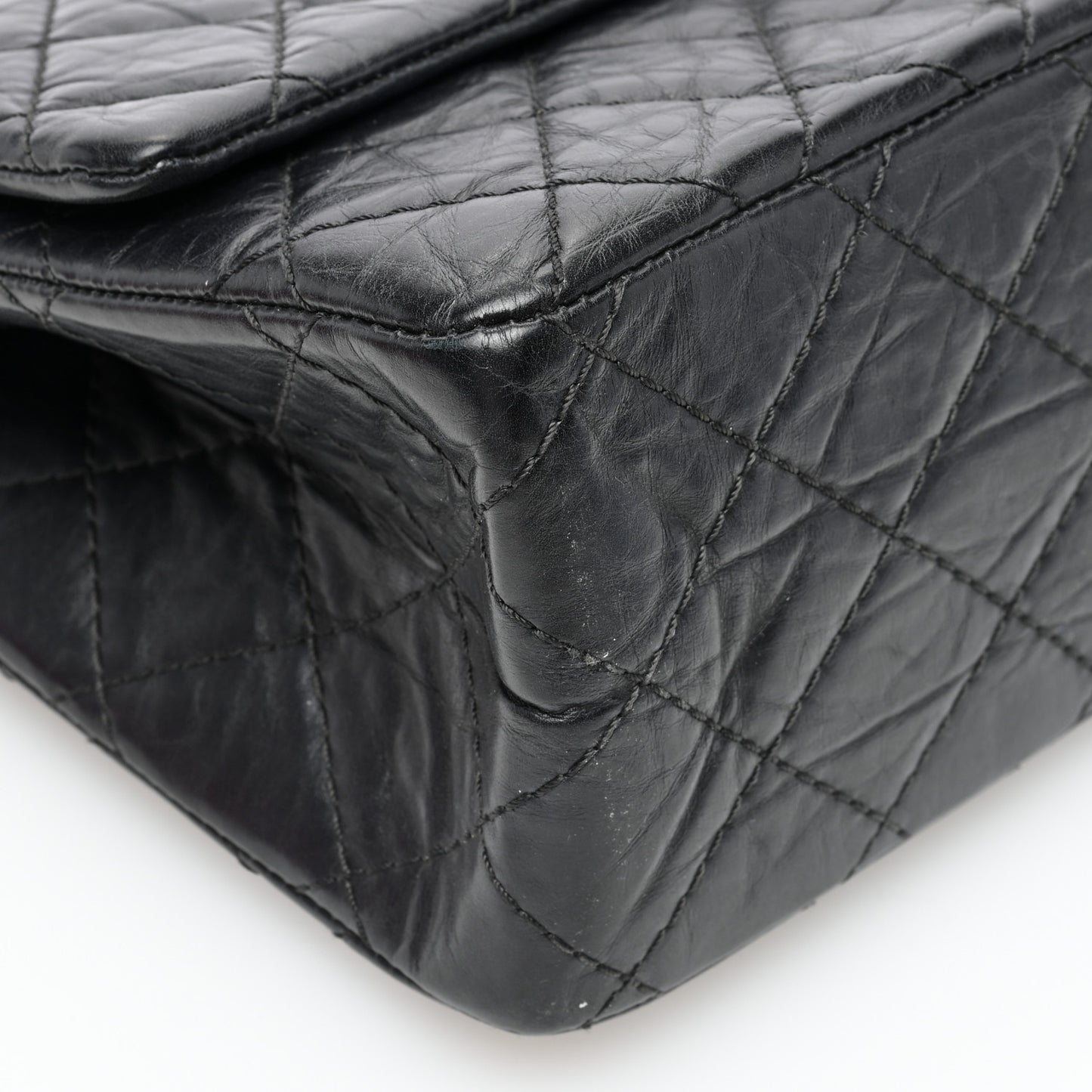 Aged Calfskin Quilted 2.55 Reissue 226 Flap Black