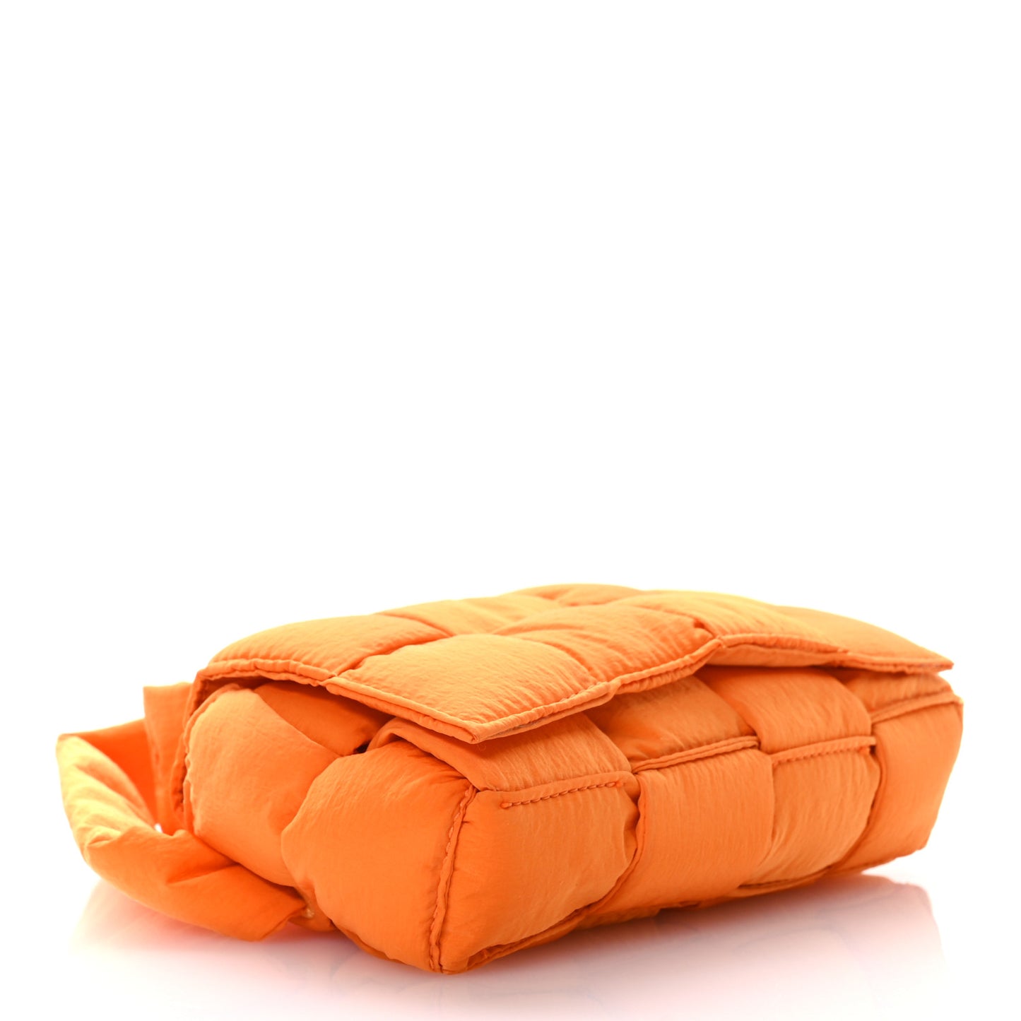 Nylon Intrecciato Padded Tech Mini Cassette Belt Bag Orange