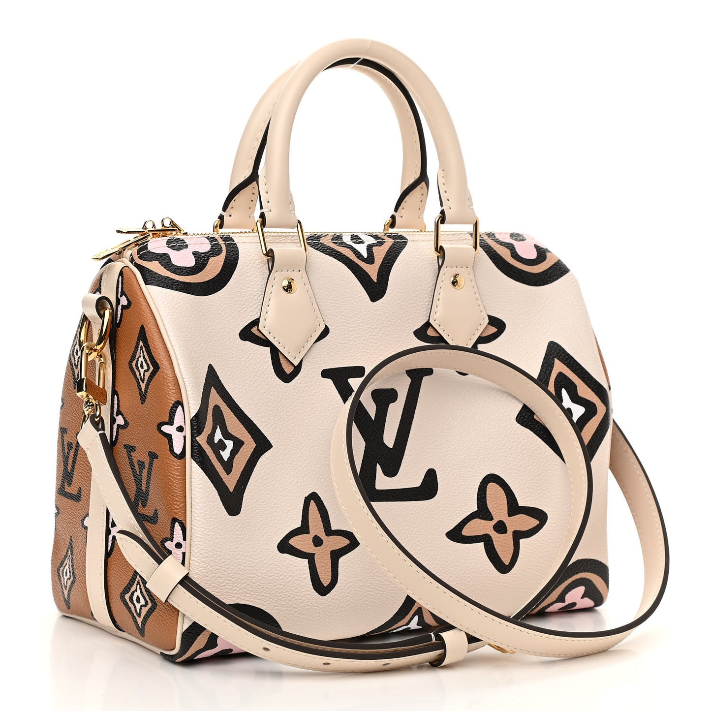 Monogram Giant Wild At Heart Speedy Bandouliere 25 Creme