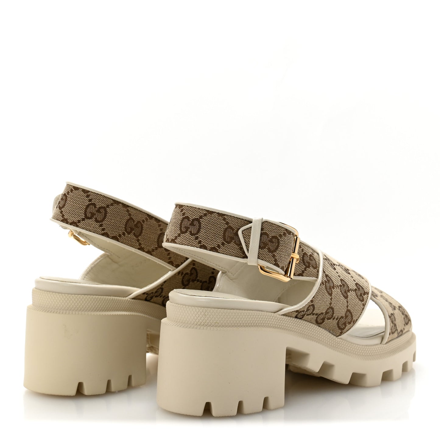 Monogram Granada Kid Trip 40/72mm Lug Sole Sandals 39.5 Beige Ebony Mystic White