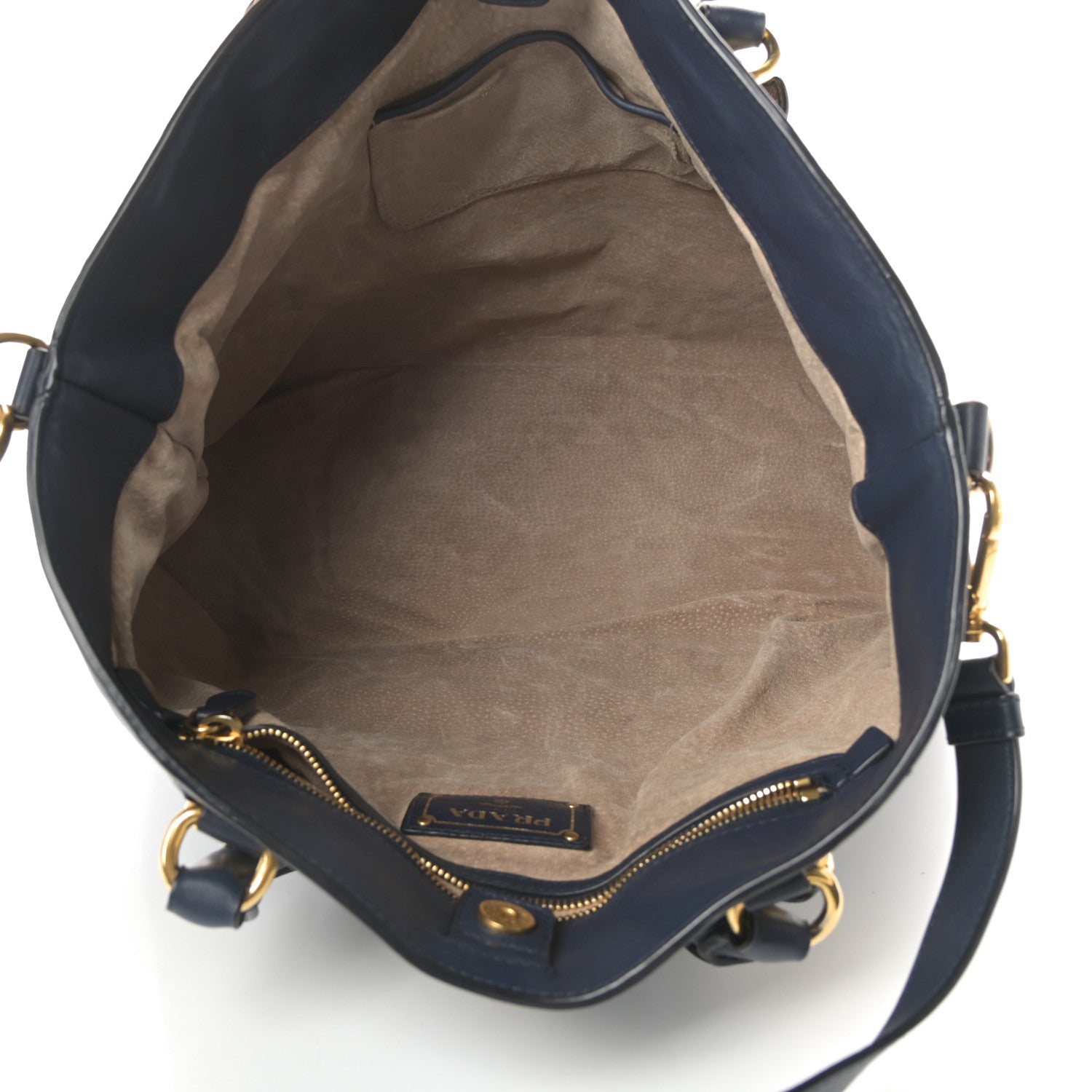 Prada Soft Calfskin Shopping Tote Navy 5 of 14