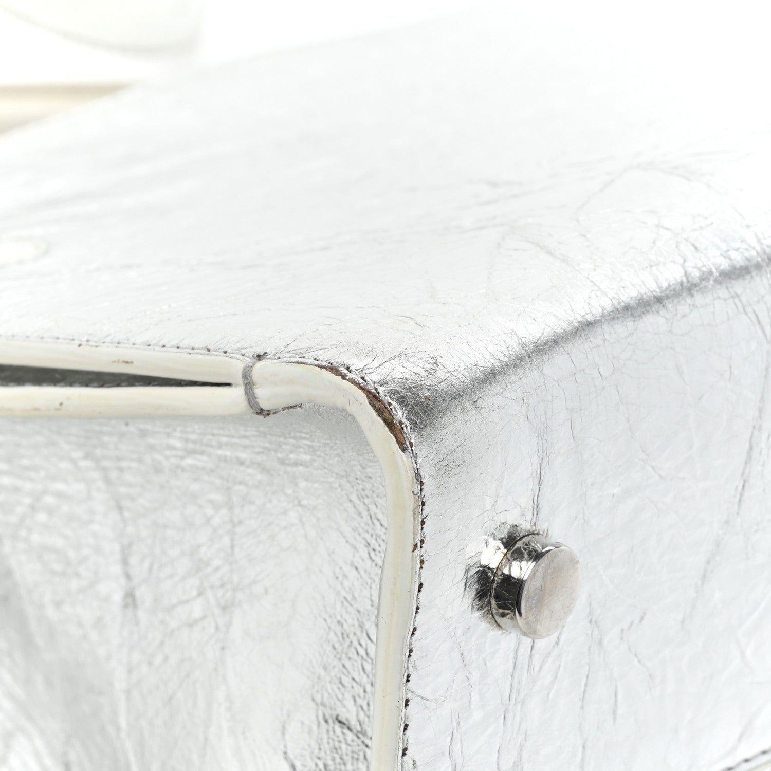 Christian Dior Metallic Calfskin Medium Diorever Flap Silver 20 of 21