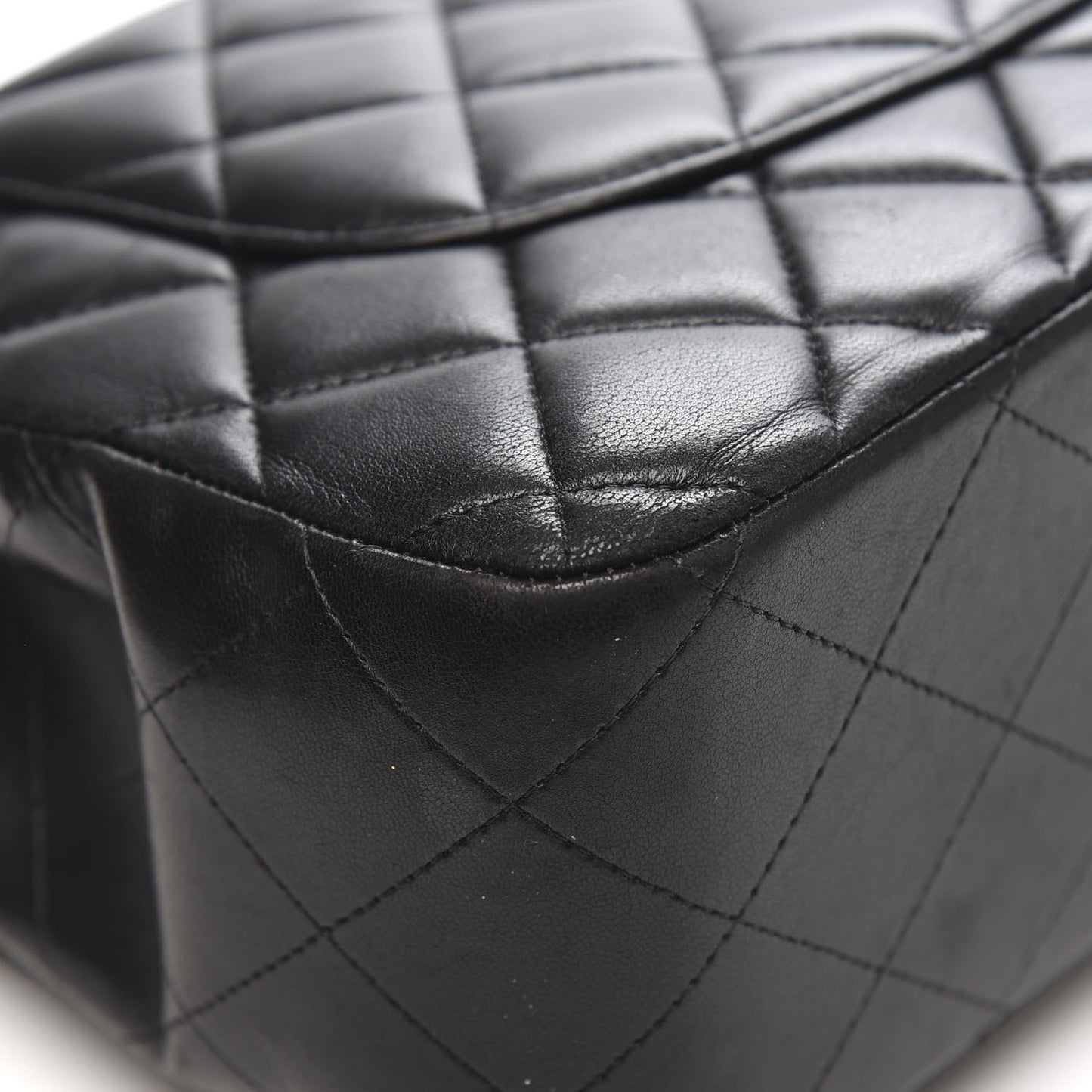 Lambskin Quilted Jumbo Double Flap Black