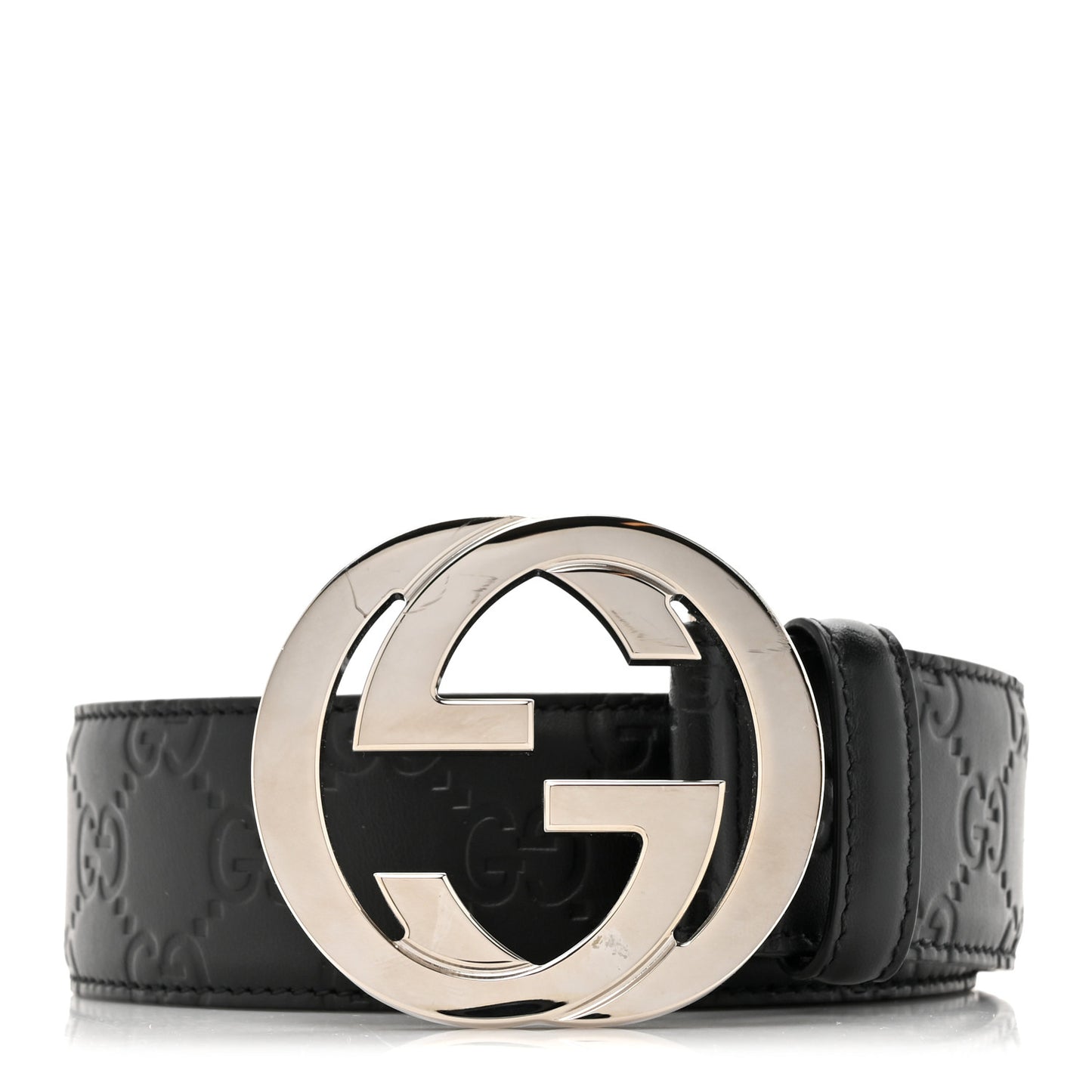 Guccissima Signature Interlocking G 40mm Belt 95 38 Black