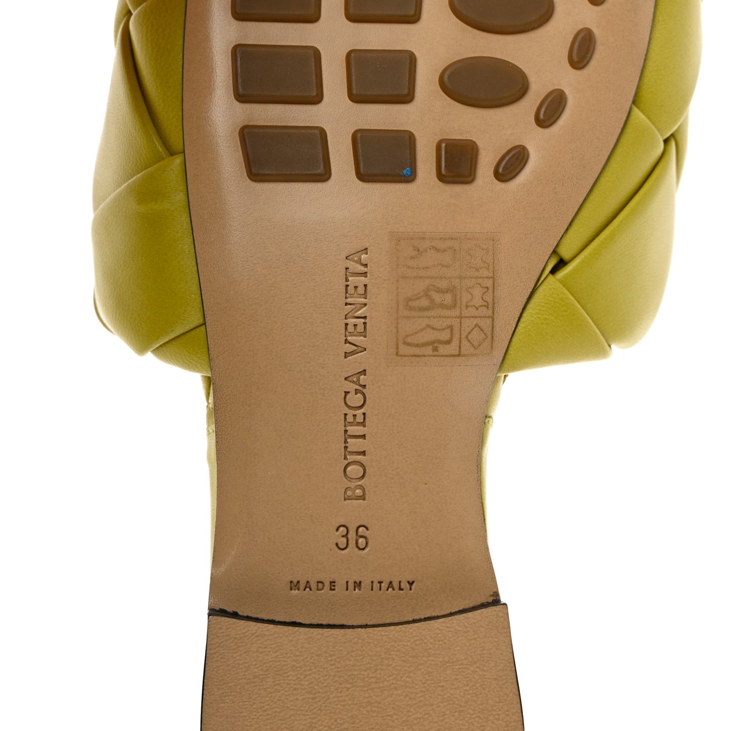 Nappa Maxi Intrecciato Lido Flat Sandals 36 Acid