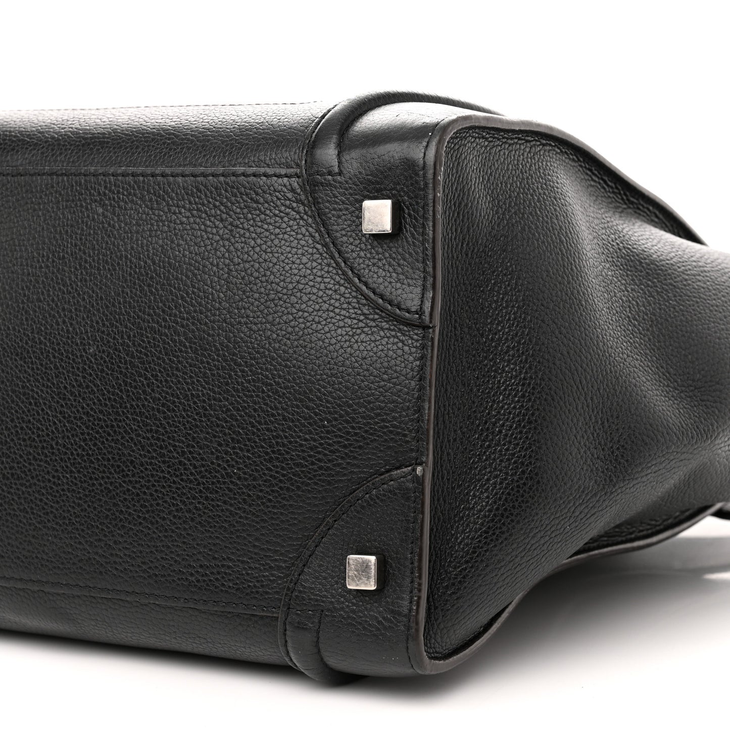 Drummed Calfskin Mini Luggage Black