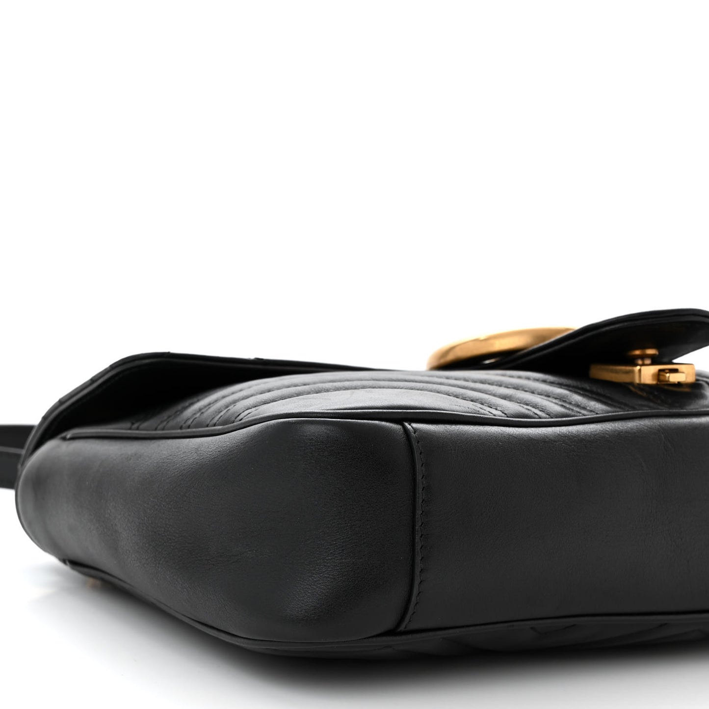 Calfskin Matelasse Medium GG Marmont Shoulder Bag Black