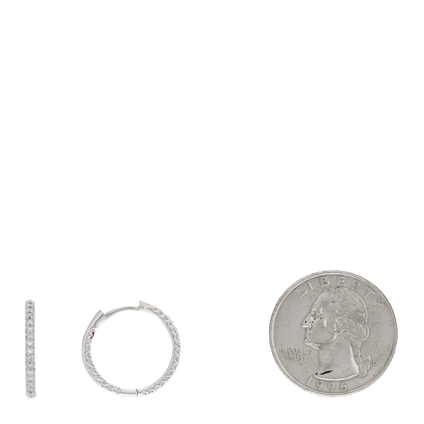 18K White Gold Diamond XS Hoop Pave Earrings