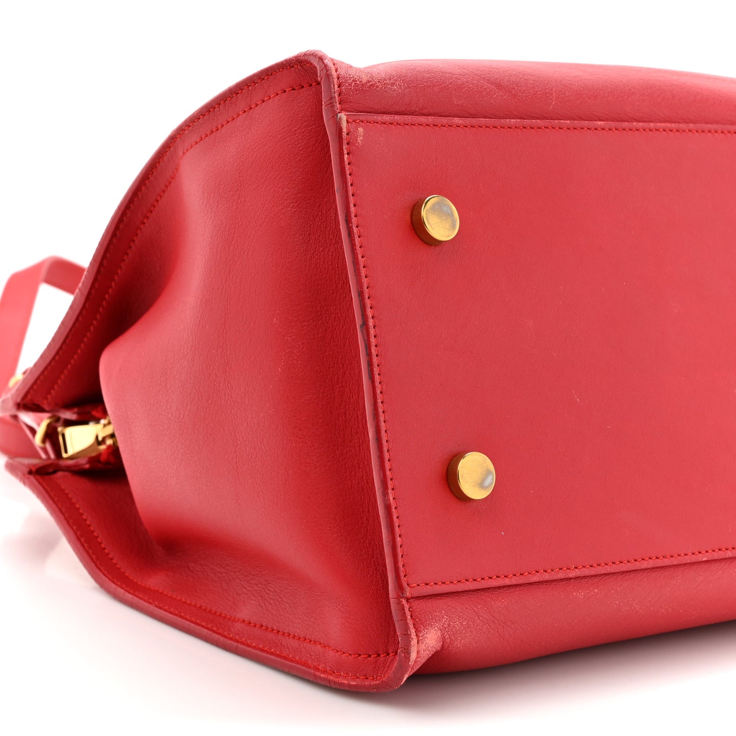 Calfskin Small Monogram Cabas Lipstick Red