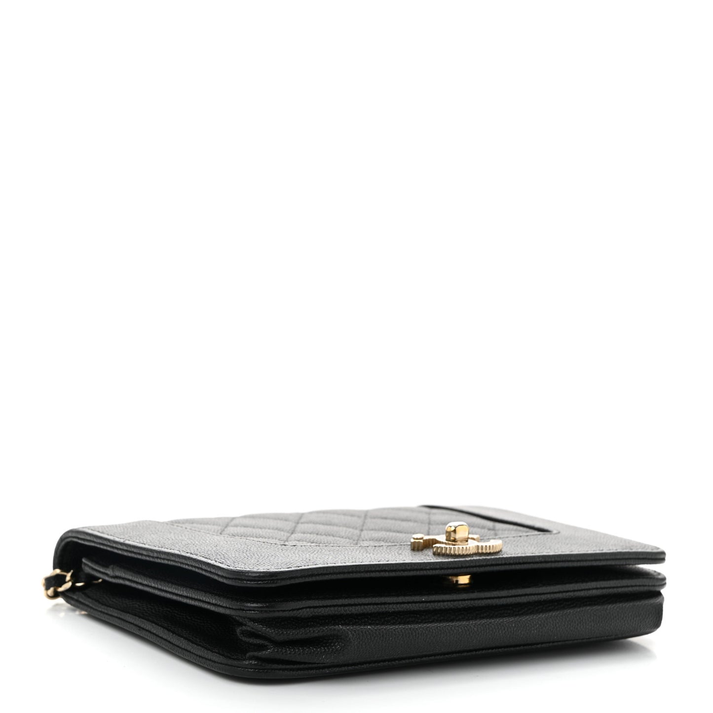 Caviar Quilted Vintage Mademoiselle Wallet On Chain WOC Black