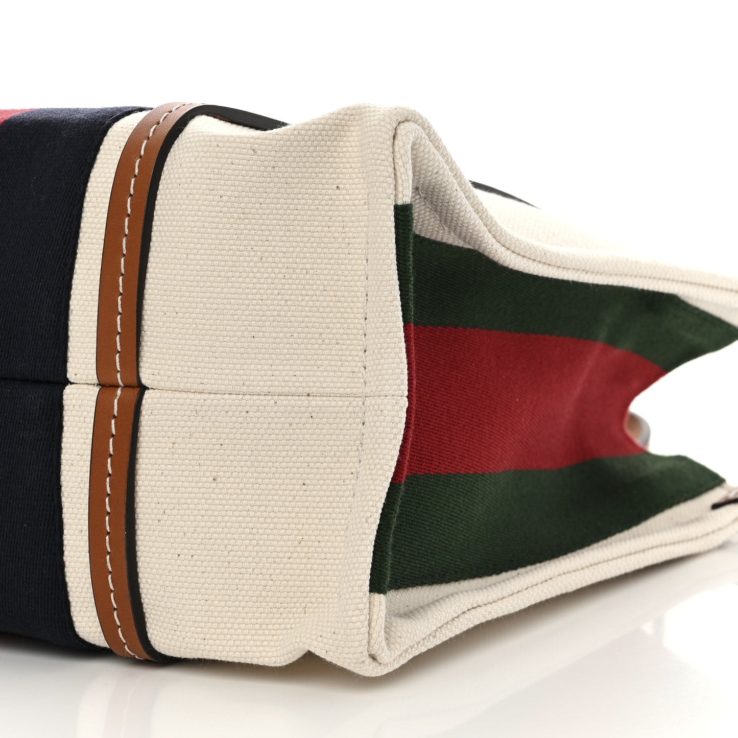 Canvas Calfskin Web Small Interlocking G Tote Bag Red Blue