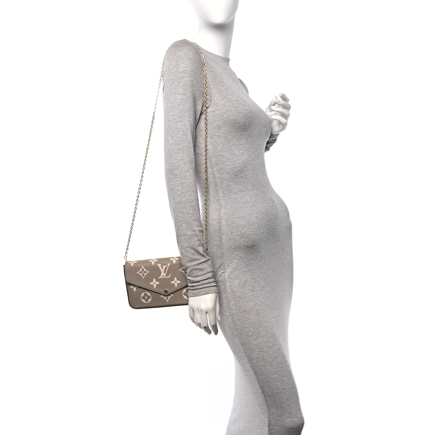 Louis Vuitton Empreinte Monogram Giant Felicie Pochette Tourterelle Creme 2 of 10