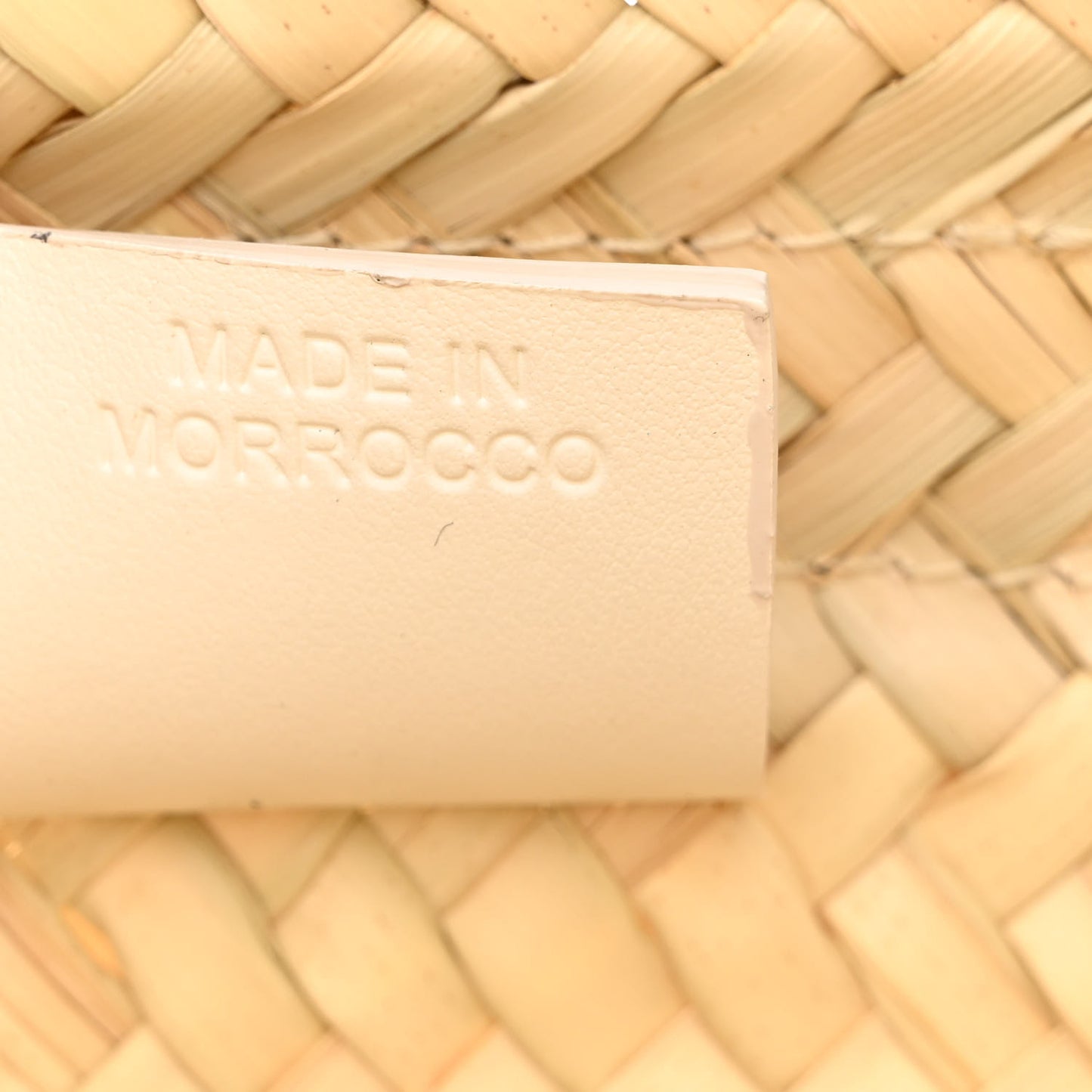 Raffia Woven Calfskin Voyou Basket Bag White