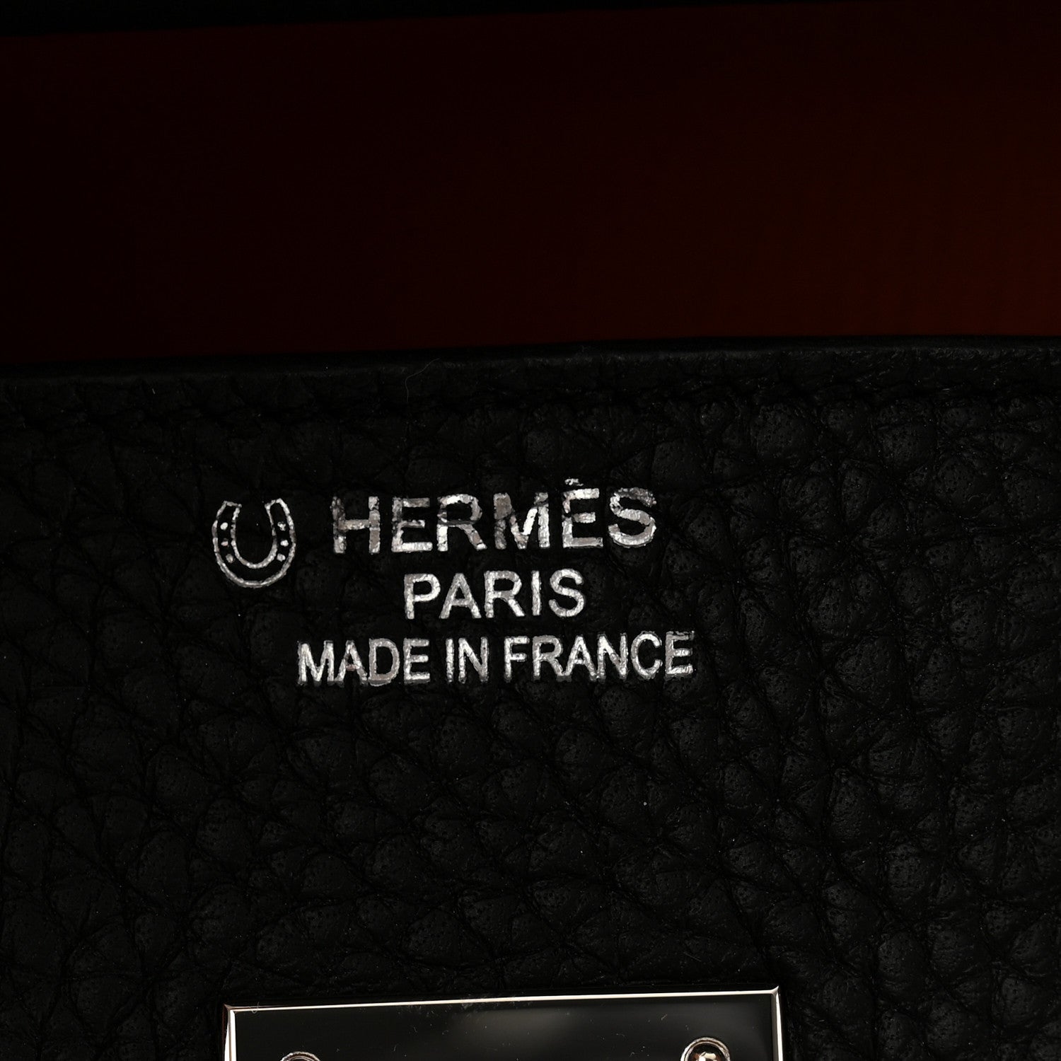 Hermes Taurillon Clemence Bi-Color Horseshoe Birkin 35 Black Orange 6 of 12
