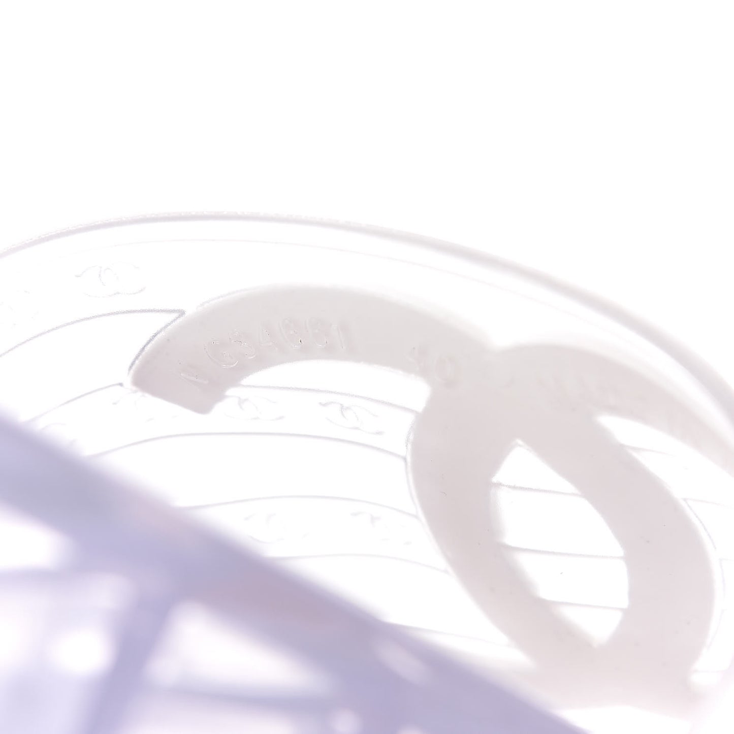 PVC Transparent CC Flat Slide Sandals 40 White