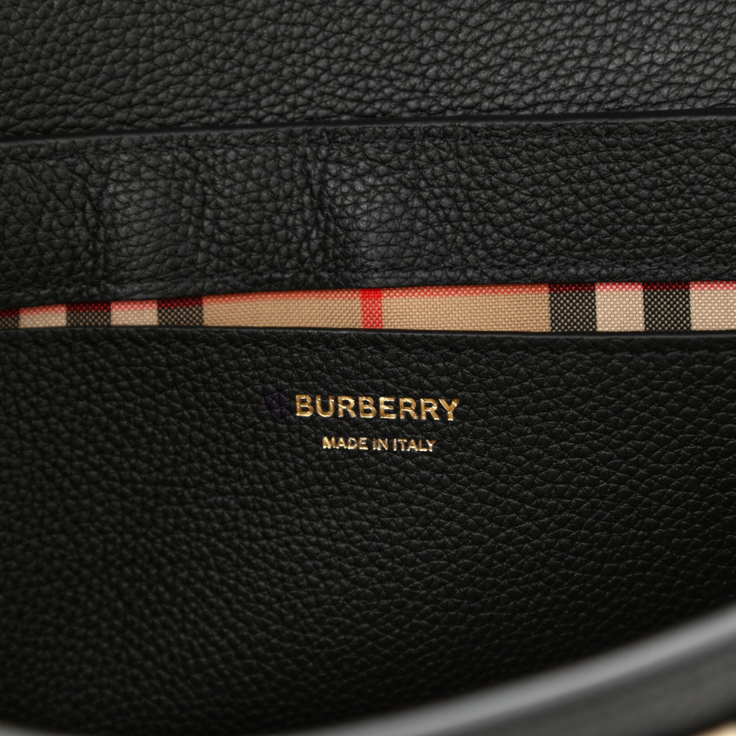 Grainy Calfskin Vintage Check Note Crossbody Bag Black