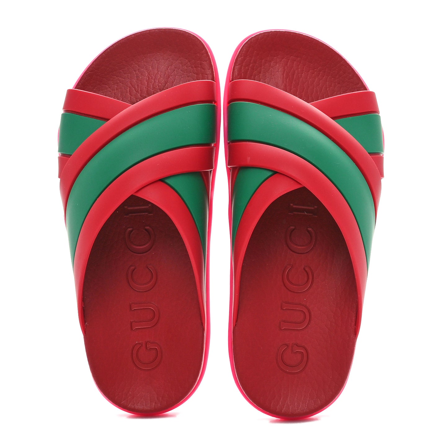 Rubber Web Womens Criss Cross Slide Sandals 35 Coral New Shamarock
