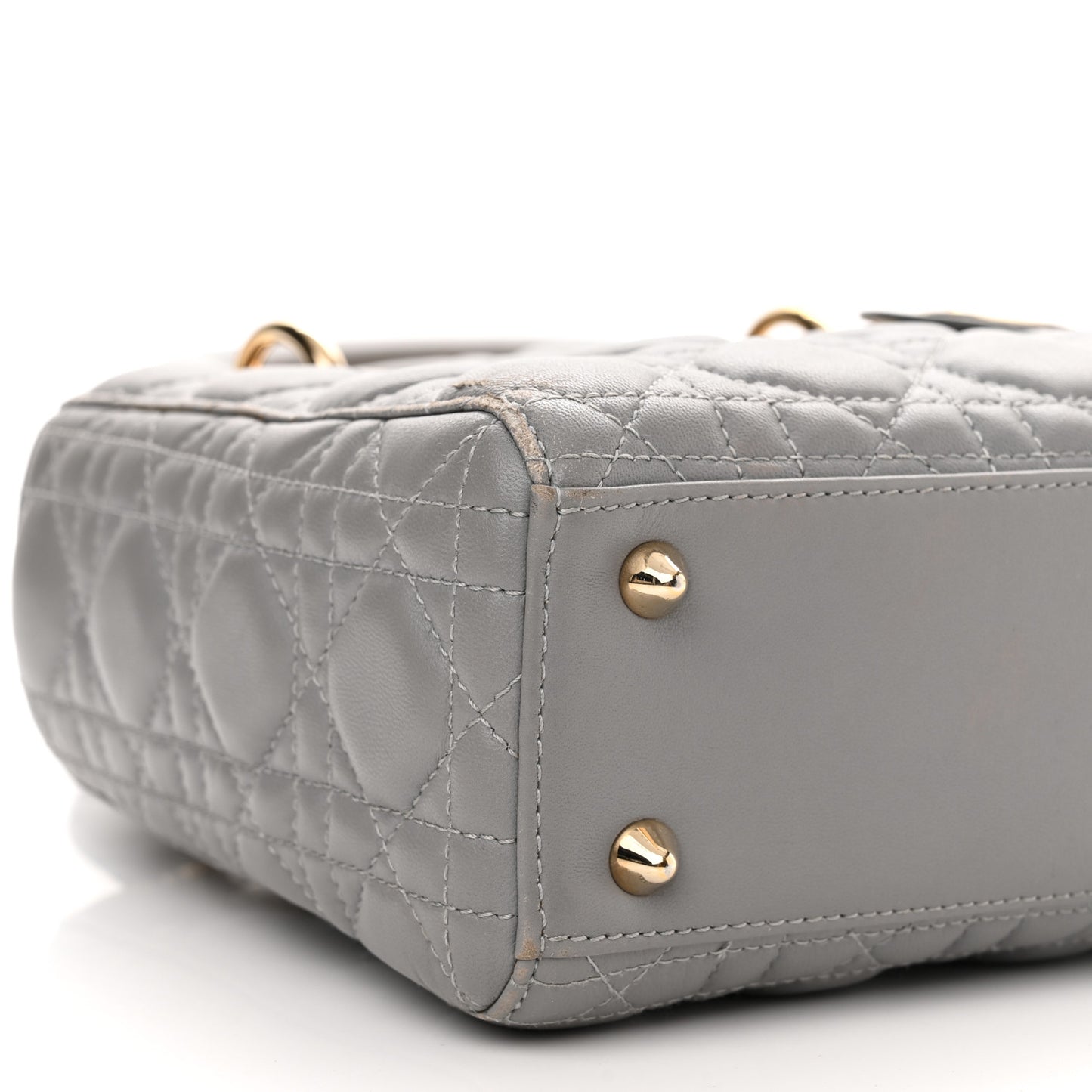 Lambskin Cannage Small Lucky Badges My Lady Dior Grey