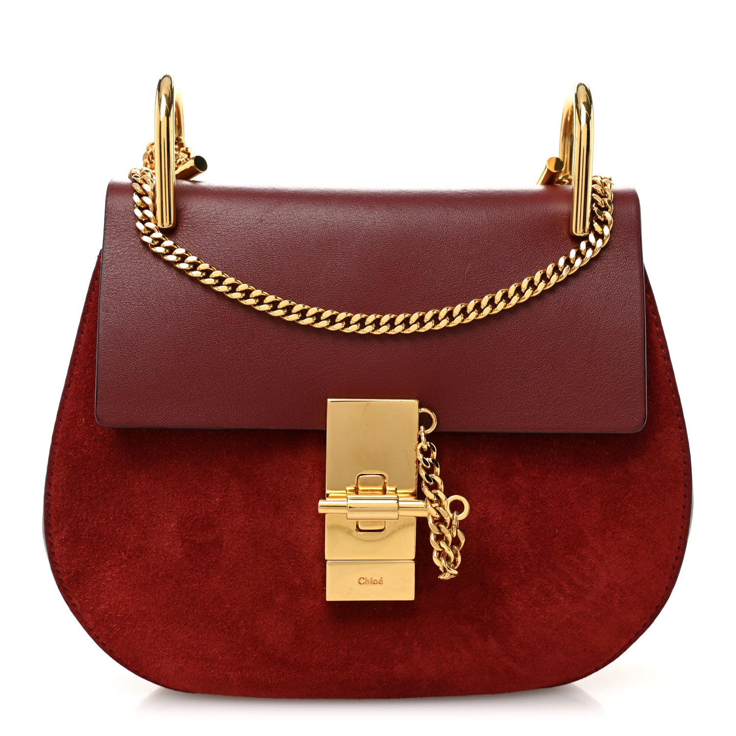 Chloe Smooth Calfskin Mini Drew Shoulder Bag Wine Purple 1792525 – FASHIONPHILE