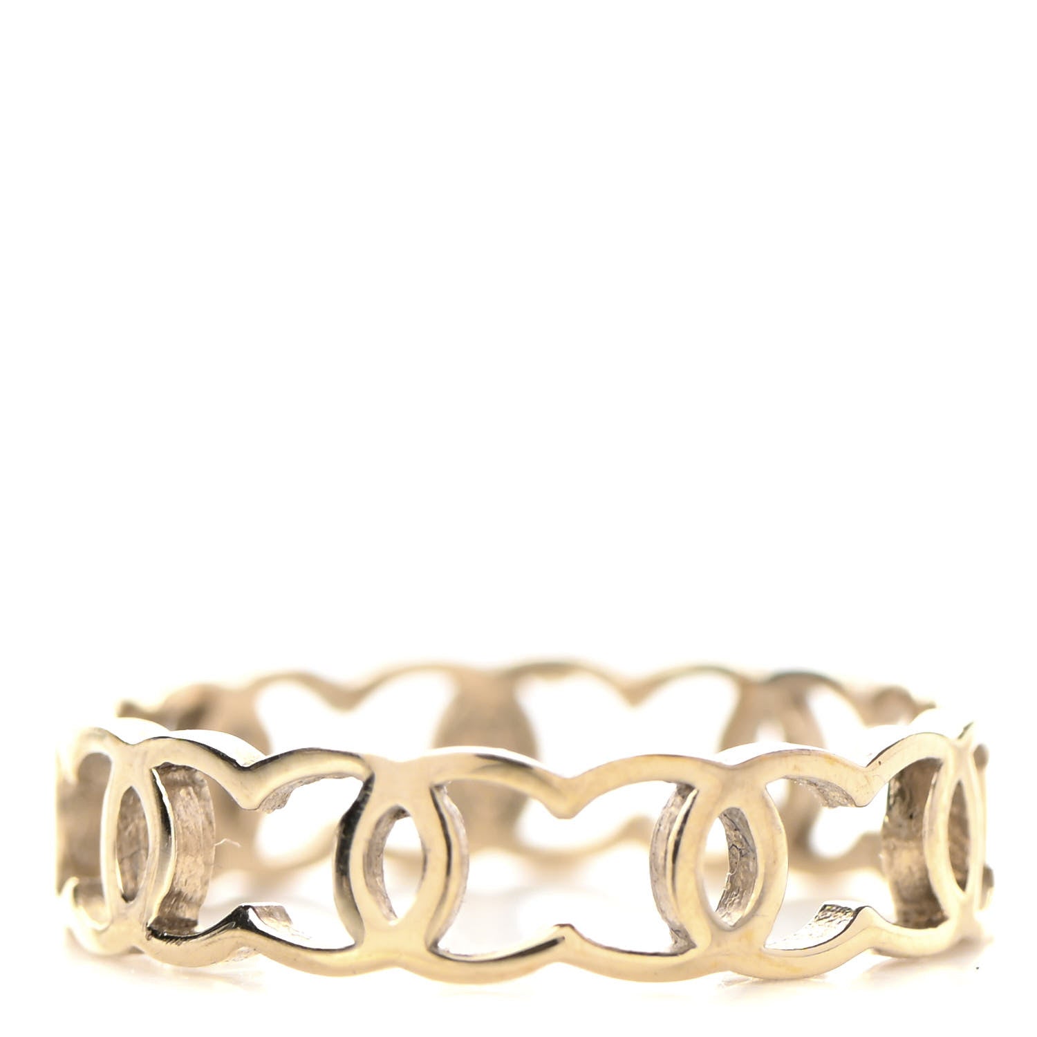 Chanel Metal CC Ring 54 6.75 Gold 1 of 5