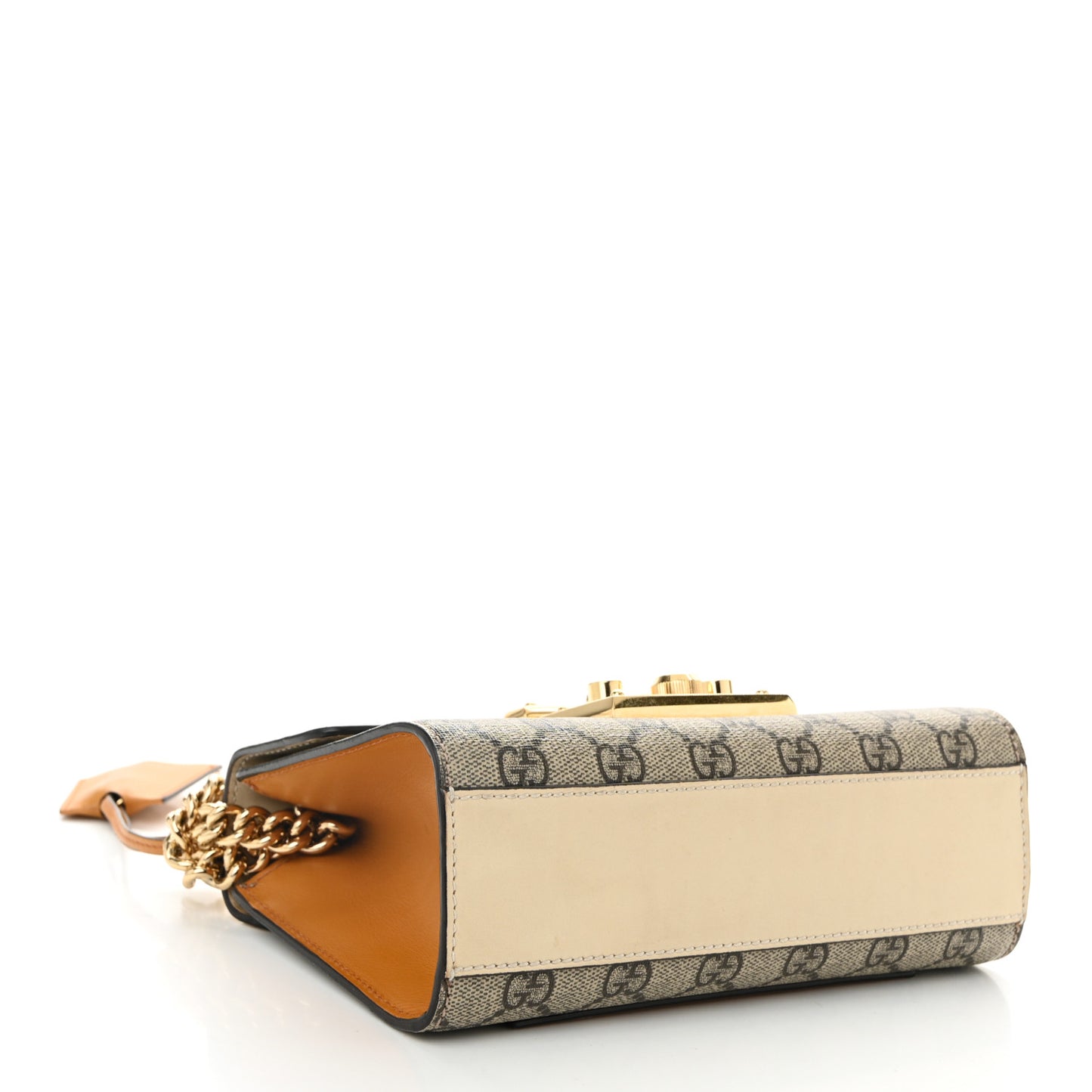 GG Supreme Monogram Calfskin Small Padlock Shoulder Bag Beige Mystic White Sun Oil