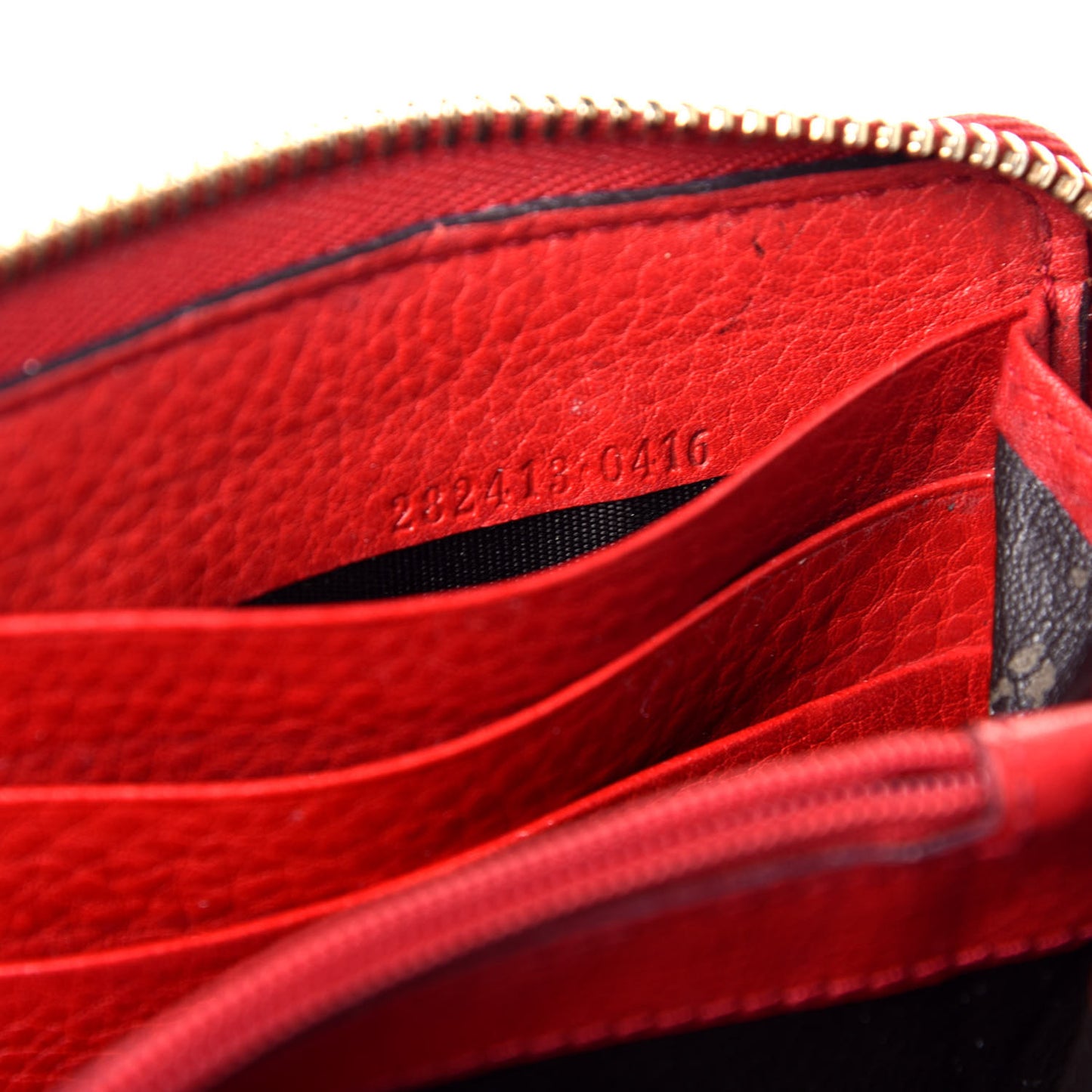 Pebbled Calfskin Soho Zip Around Wallet Red