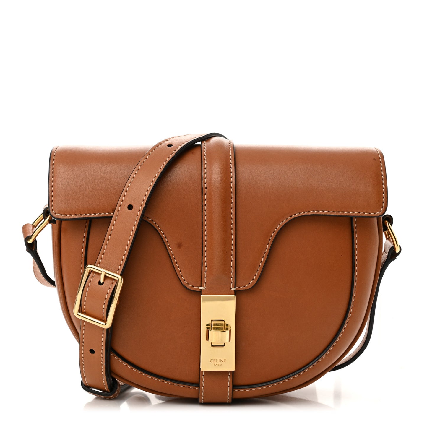 Natural Calfskin Besace Small 16 Tan