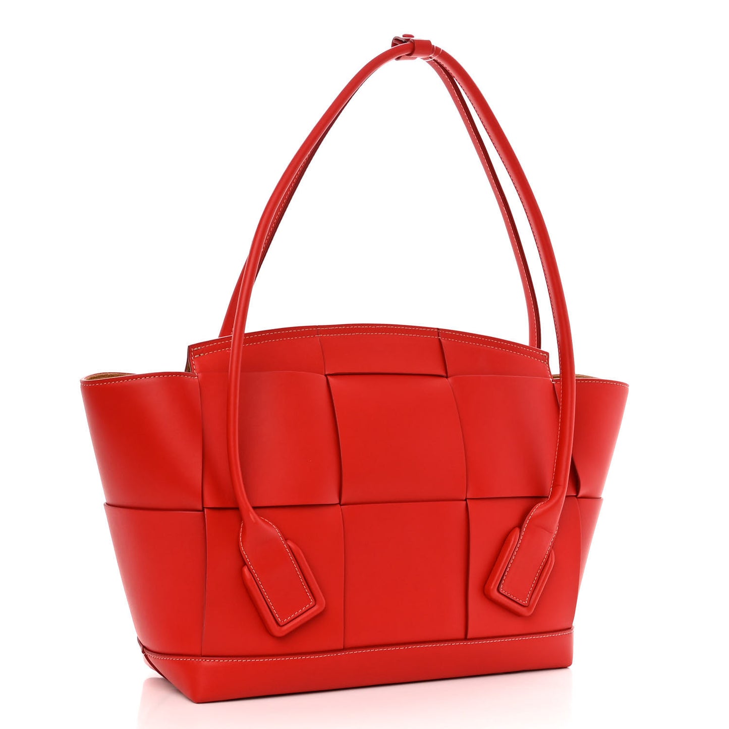 French Calfskin Maxi Intrecciato Medium Arco Red