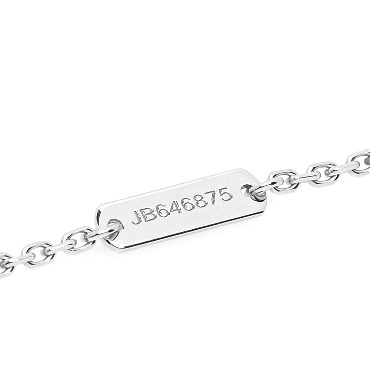 18K White Gold Mother of Pearl Vintage Alhambra Pendant Necklace