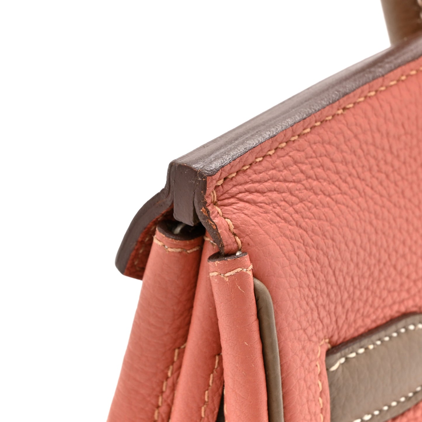 Togo Bi-Color Horseshoe Birkin 30 Rose Tea Etoupe