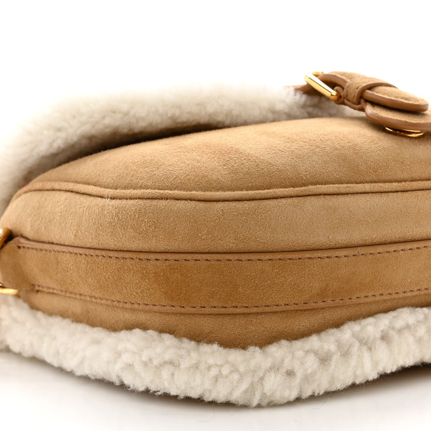 Suede Shearling Medium Bobby Flap Natural