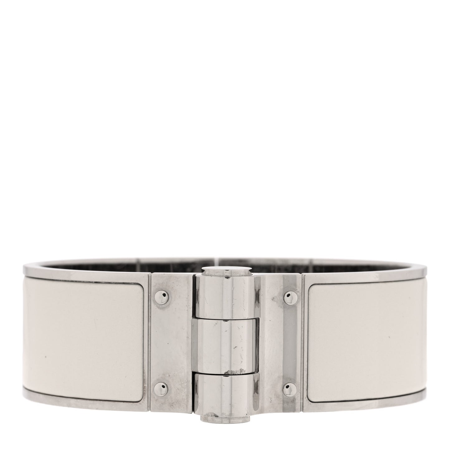 Enamel Charniere Uni Wide Hinged Bracelet L Pannacotta