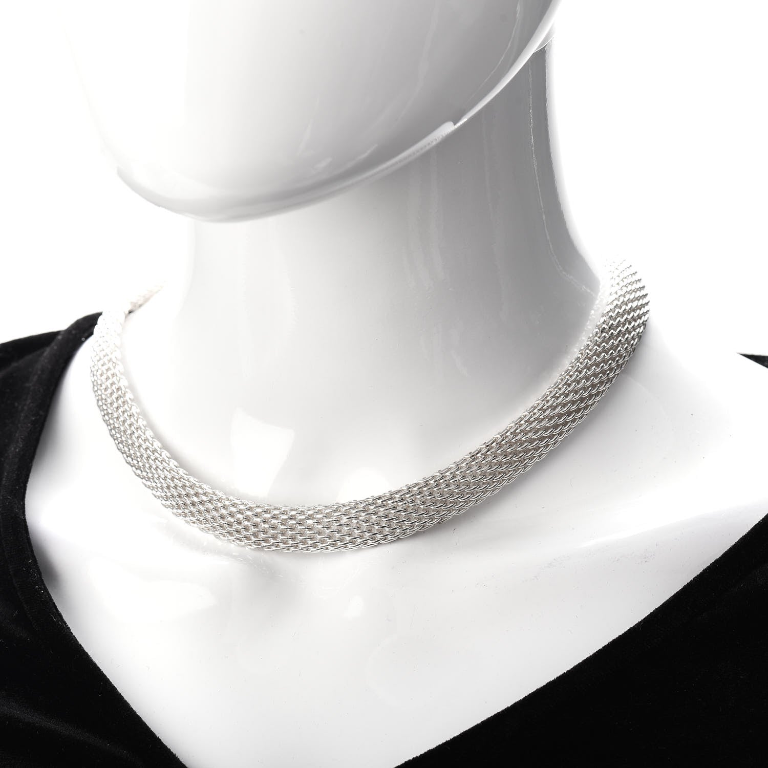 Tiffany Sterling Silver Somerset Mesh Necklace 2 of 4