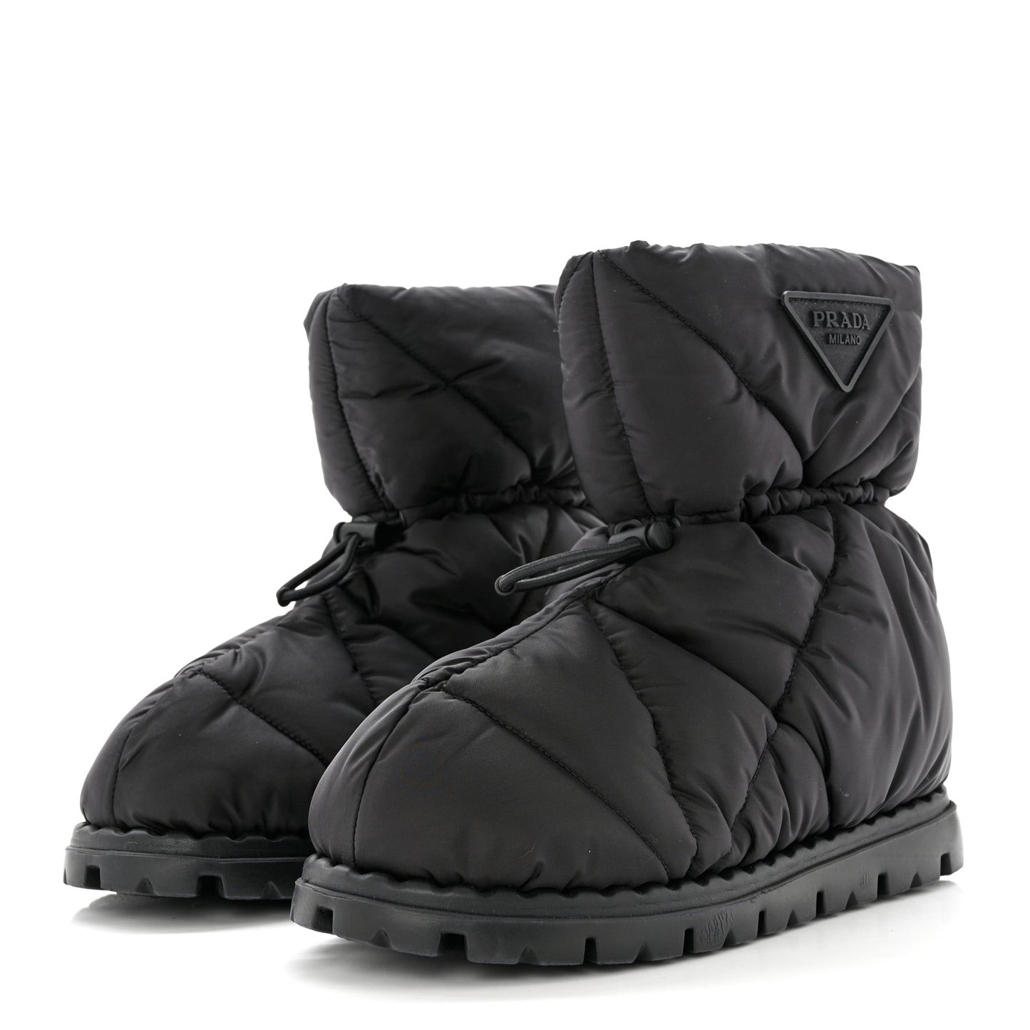 Re-Nylon Piuma Triangle Logo Padded Drawcord 20mm Snow Boots 36 Black