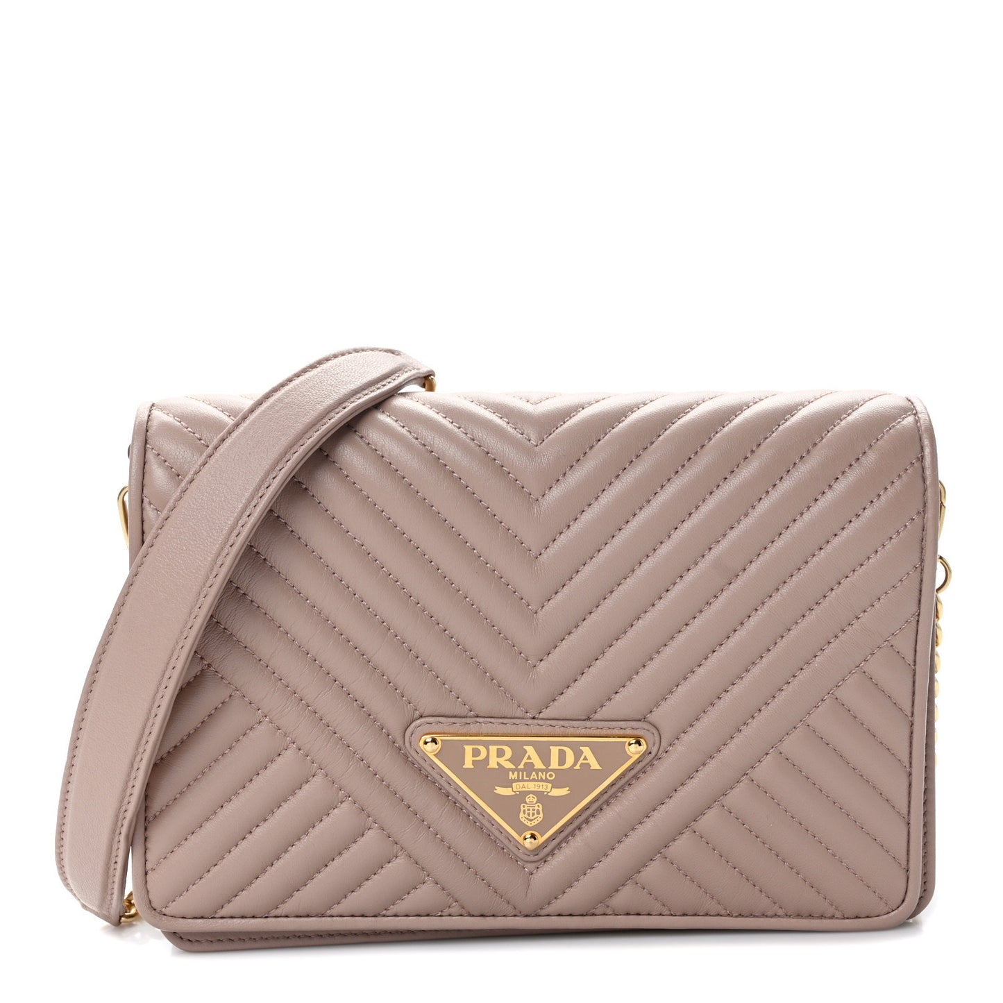 Nappa Impunture Diagramme Chain Crossbody Bag Cipria