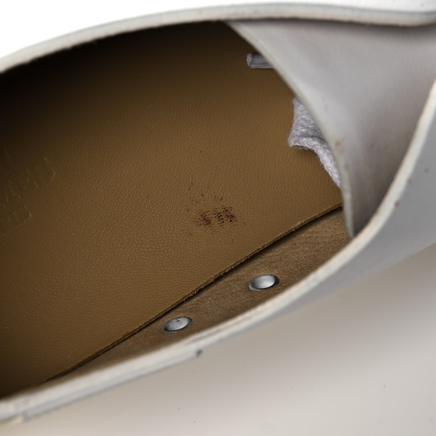 Lambskin Mens Lace Up Sneakers 41 White