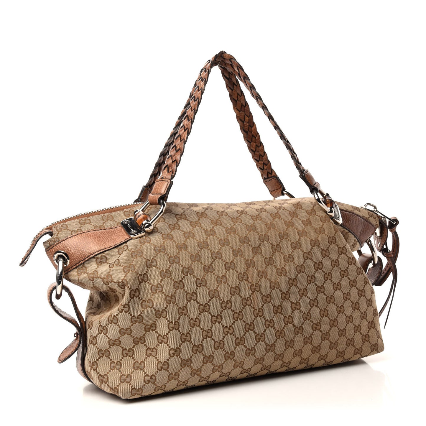 Monogram Bamboo Bar Medium Tote Brown