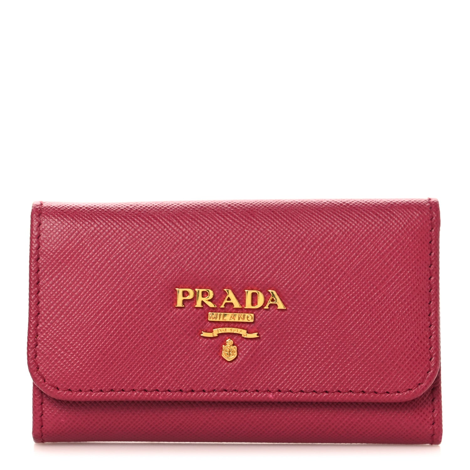 Prada Saffiano Metal 6 Key Holder Ibisco 1893432 – FASHIONPHILE