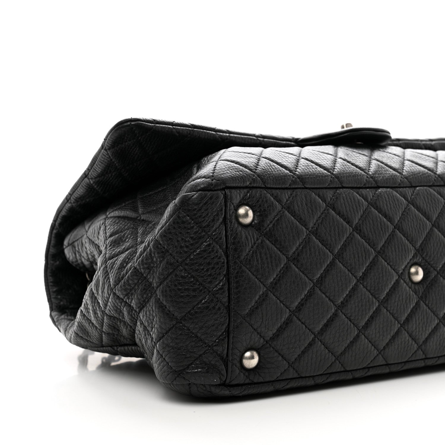 Chanel Grained Calfskin Quilted XXL Travel Flap Bag Black 8 of 10
