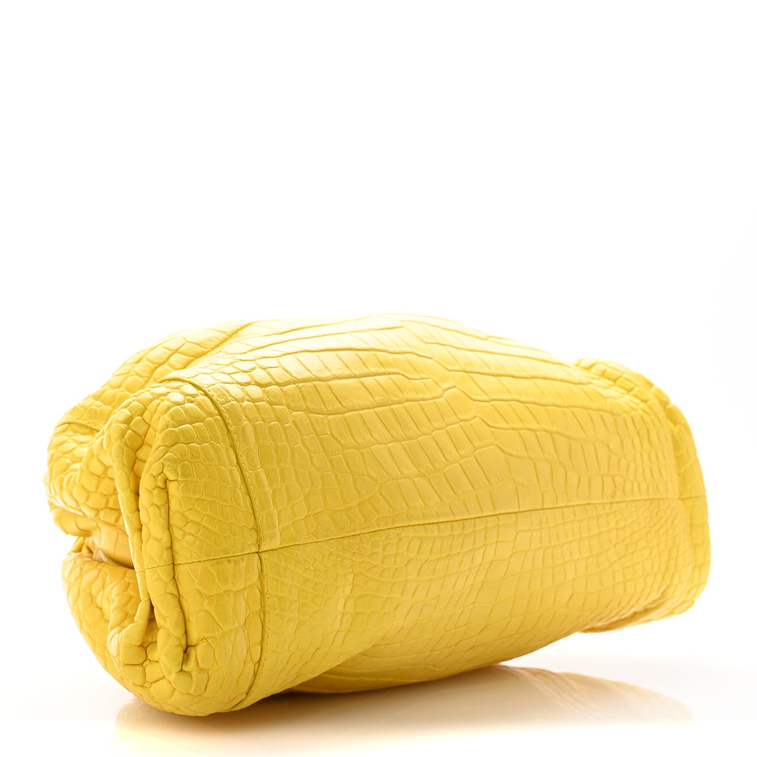 Bottega Veneta Crocodile The Pouch 20 Yellow 4 of 15