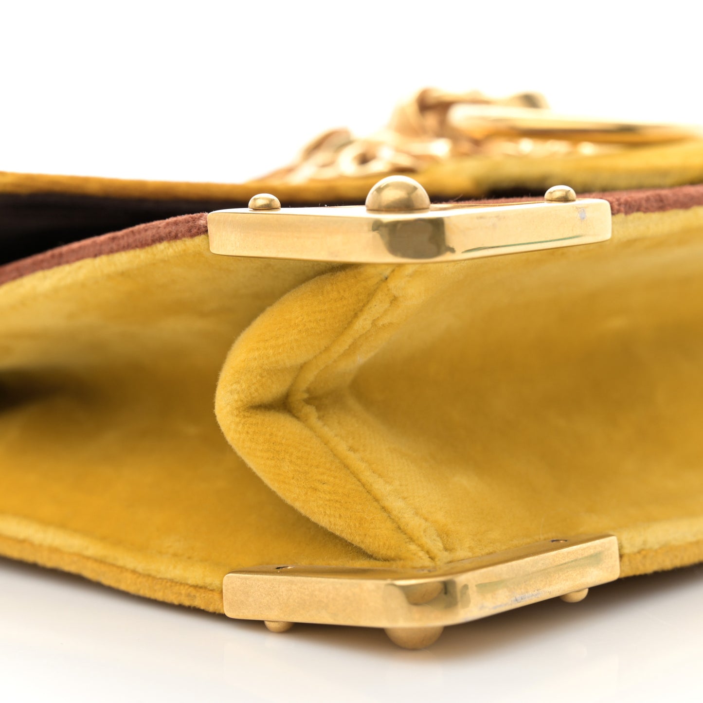 Velluto Lions Head Cahier Shoulder Bag Ambra