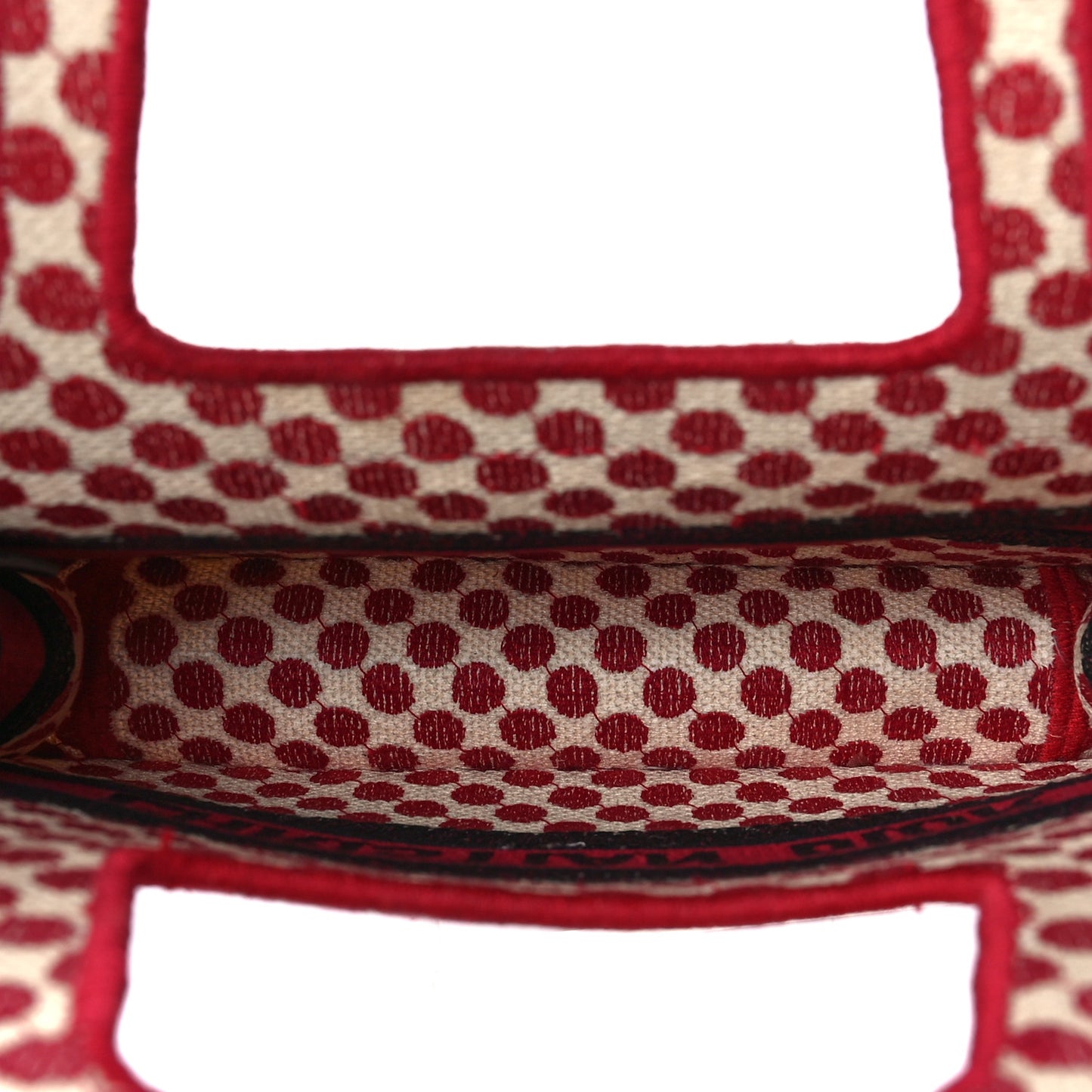 Canvas DiorAmour Dots Mini Book Tote Red