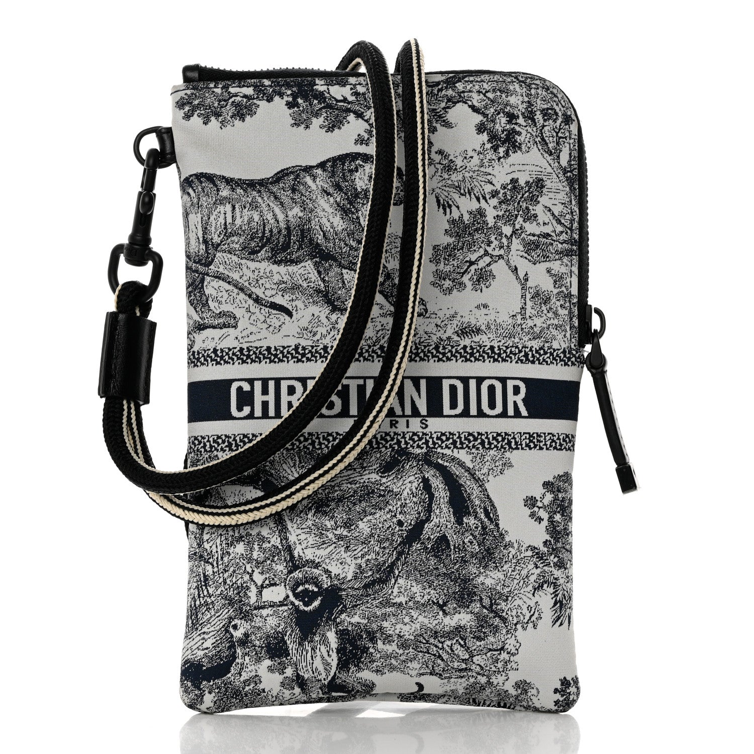 Christian Dior Technical Fabric Embroidered Toile De Jouy DiorTravel Multifunction Pouch Blue 3 of 15