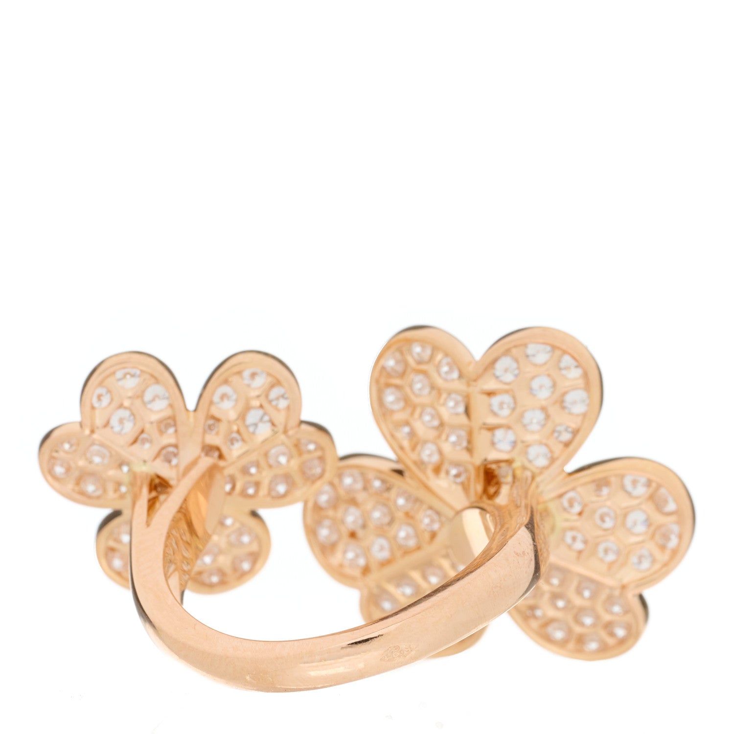 Van Cleef & Arpels 18K Rose Gold Diamond Frivole Between The Finger Pave Ring 50 5.5 3 of 4