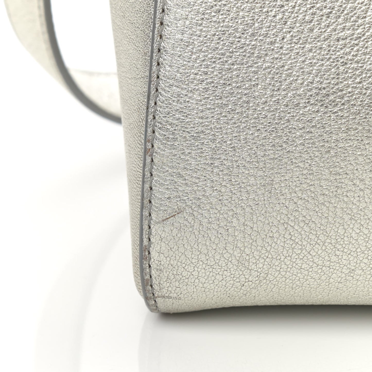 Metallic Sugar Goatskin Small Antigona Silver